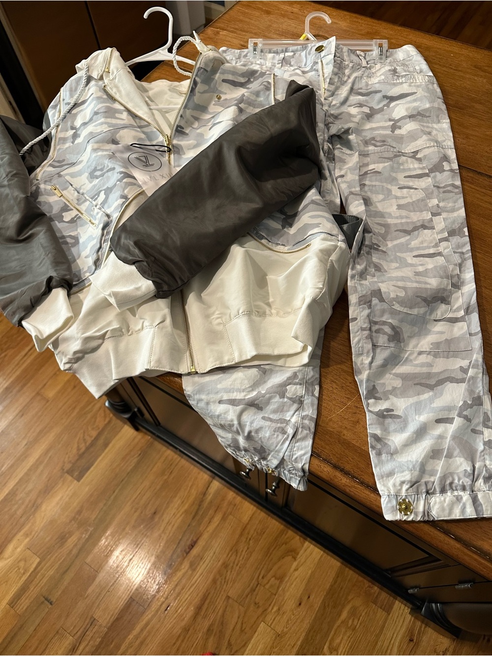 Men's Lightweight Shirt Jacket Set in Light Gray Camo